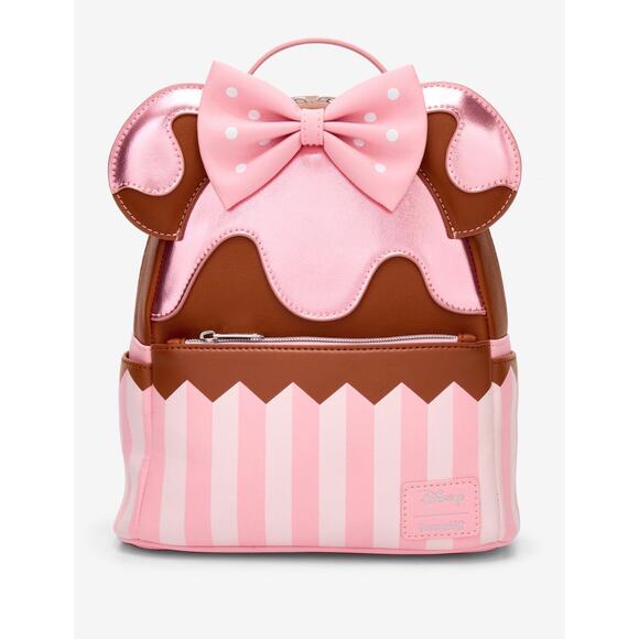Loungefly Handbags - Loungefly Disney Minnie Mouse Strawberry Chocolate Cupcake Mini Backpack NWT